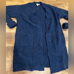 Toad & Co long sleeve cardigan in blue. NWOT